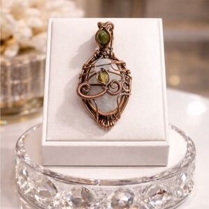 Vintage Evil Eye Moonstone Pendant